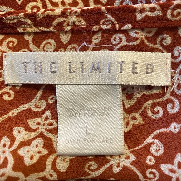 LARGE The Limited Chiffon Rust & Cream Vest - Picture 5 of 6